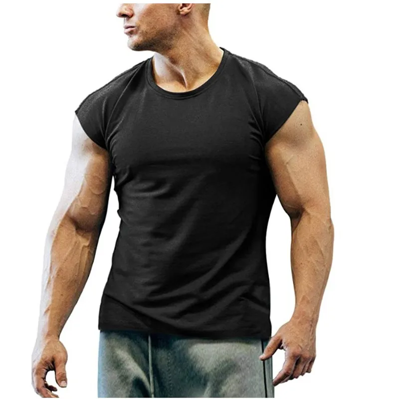 2021 Novih Moških Krog Vratu T-shirt Bodybuilding, Fitnes T-shirt High Street Poletje Kratka Sleeved Zadrgo Priložnostne Bombaž Vrh Plaži