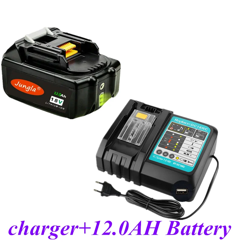2021 18V 12Ah Baterija za ponovno Polnjenje 12000mah Li-Ion Baterije Zamenjava Baterije za MAKITA BL1880 BL1860 BL1830+3A Polnilnik