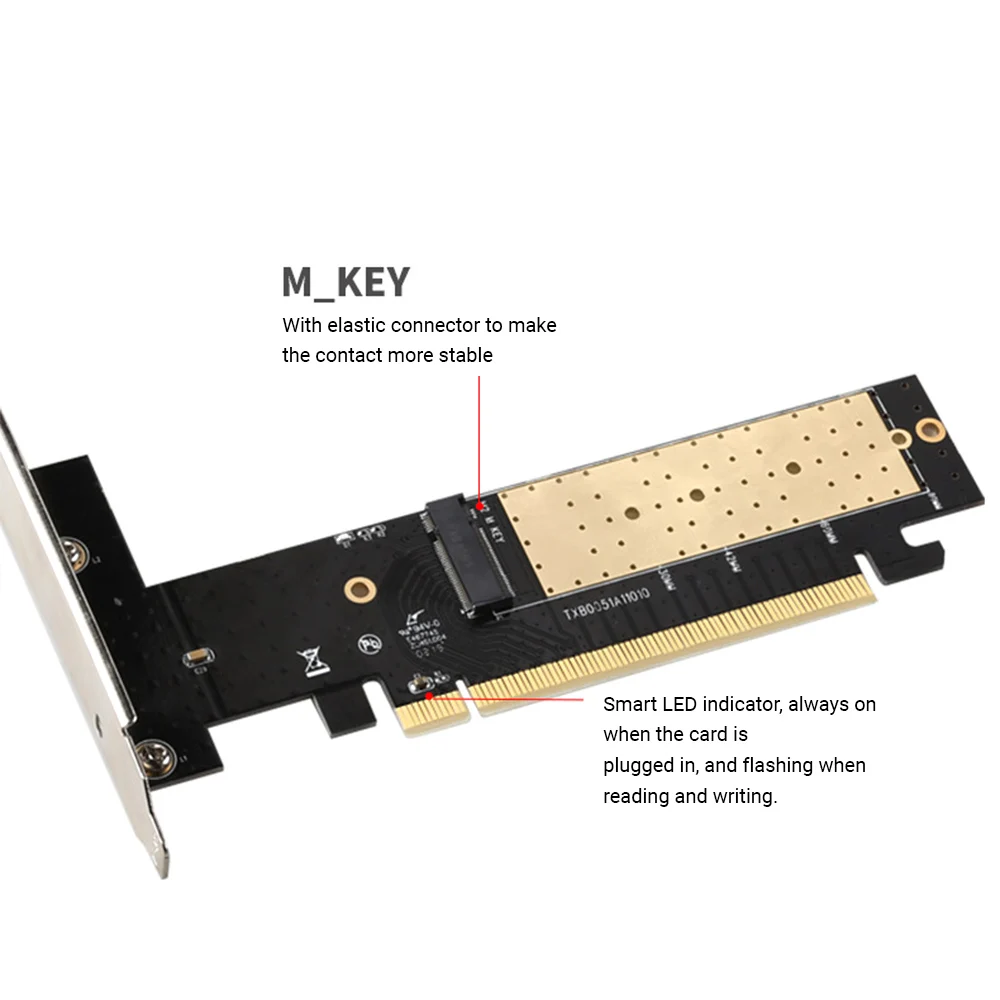 M. 2 PCIE X16 Adapter PCI Express 3.0 NVME Širitev Kartico Visoke Hitrosti Računalnika, M Ključ Riser Card za MAC/Linux/Windows