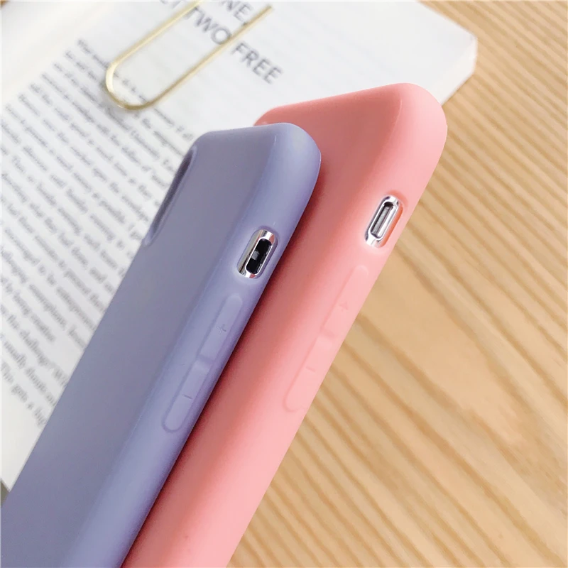 Srčkan Ljubezen Srce Candy Barve Primeru za iPhone XR X XS XS Max 6 6S 7 8 Plus Stilsko Preprost Mehki Silikon TPU Telefon Kritje Coque
