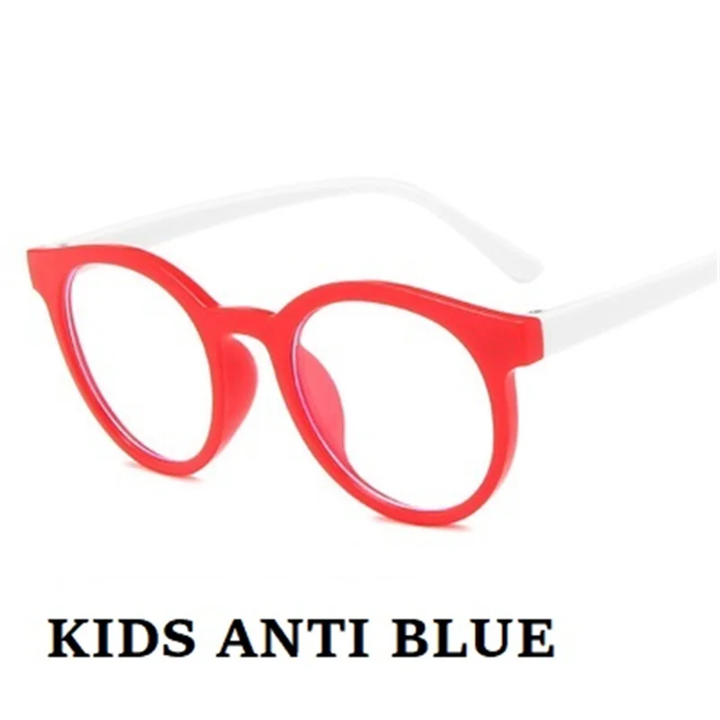Otrok Optična Očala Varno Očala Navaden Ogledalo Silikonski Anti-modra Svetloba Očala Očala Okvir Krog Steklo Okvir