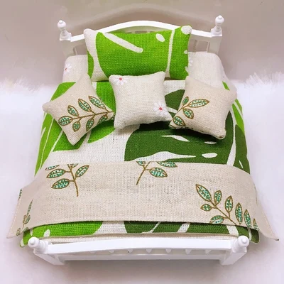 OB11 lutka dodatki so primerni za BJD 1/12 stilsko Evropske preprost in velikodušno lesene spalnica postelja + vzmetnica + posteljnina