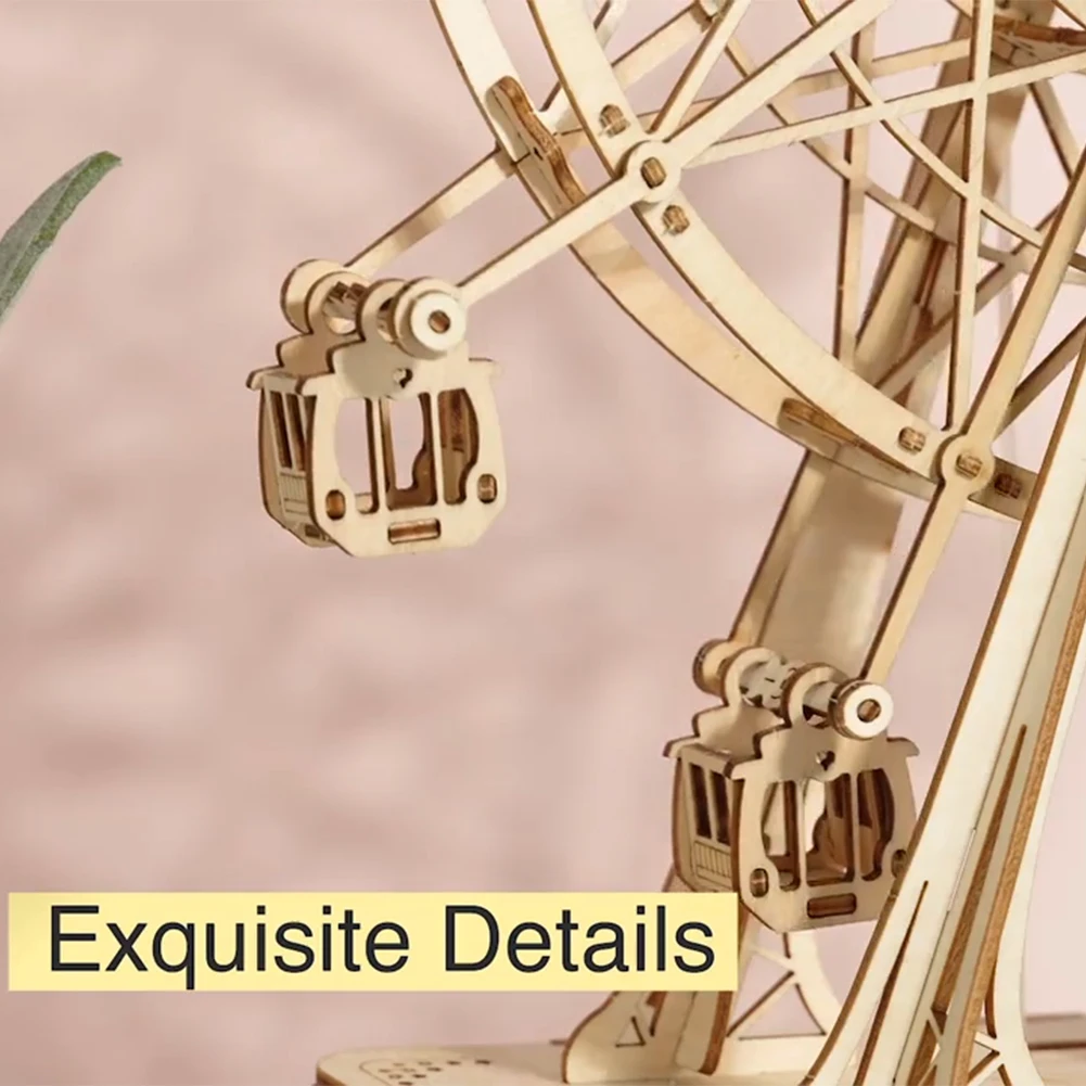 3D tridimenzionalne Sestavljanke Lesene Model Priročnik Diy Sestavljeni Namizno Dekoracijo Srce Gibanja-Ferris Wheel Model