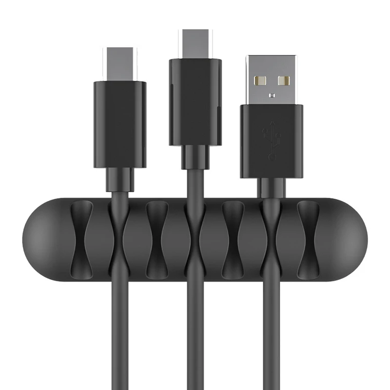 Smart Kabel Navijalec Prilagodljiv Silikonski Kabel Upravljanje Kabel, Držalo za sponke za USB Kabel Miške Slušalke Slušalke Omrežni Kabel