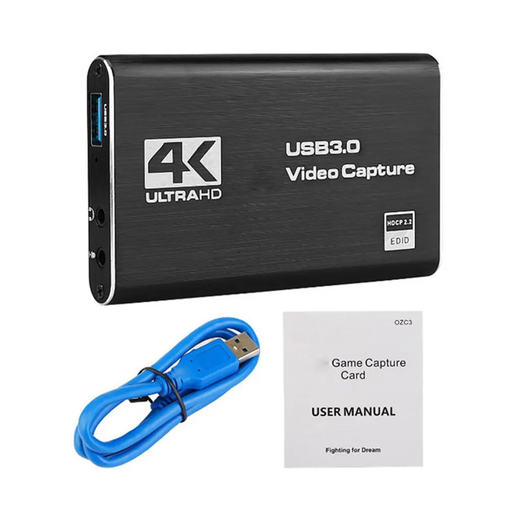 4K HDMI je združljiv Video Igre Capture Card USB3.0 1080P Grabežljivac Ključ za Zajemanje Kartico Za OBS in Posname Igre Capture Card Živo