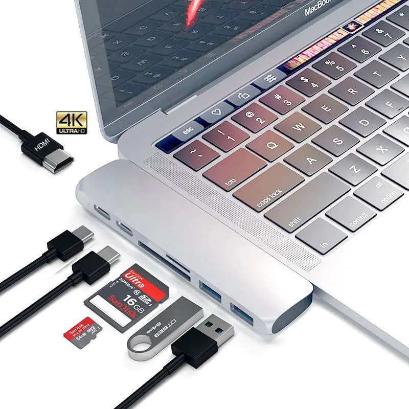 USB C Hub, Da TF SD Režo za Bralnik medijskih kartic 3.0 Hub PD Strele 3 USB C Hub Adapter za Novi MacBook Pro Air 12 13 15 16 2020 A2289 A2179