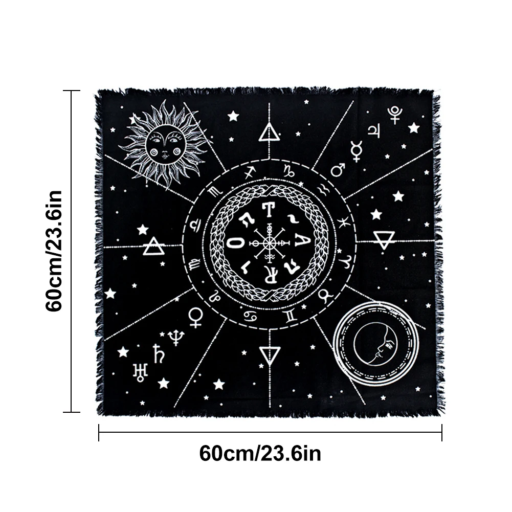 60x60cm 12 Ozvezdij Astrologija Tarot Kartice Prtom Rune Čarovnica Vedeževanje Oltar Tabela Kritje Za Igre vedeževanje
