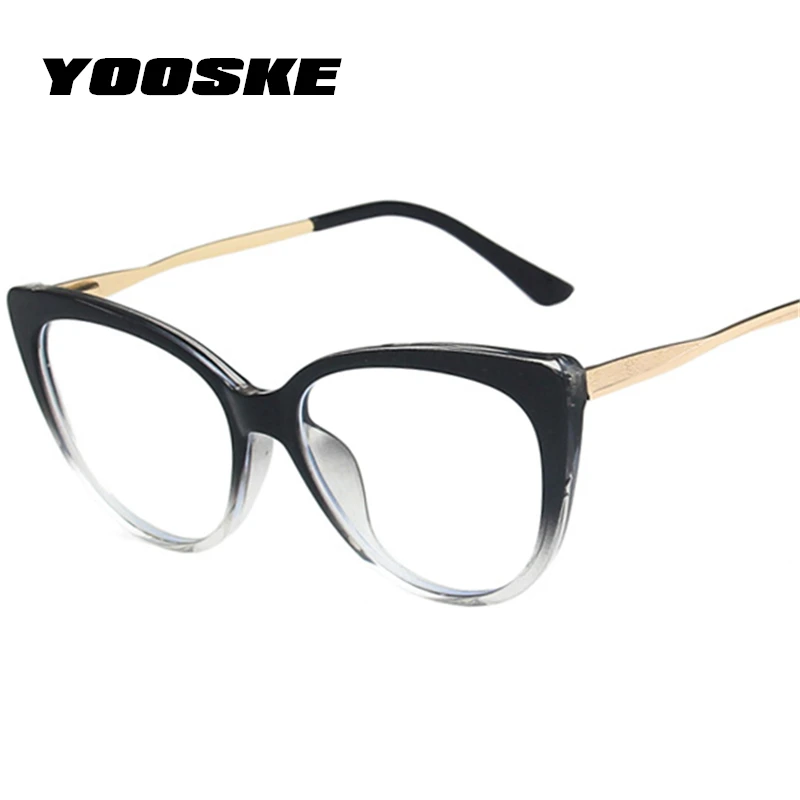 YOOSKE TR90 Anti Modra Svetloba Blokiranje Cat Eye Glasses Okvir Ženske Luksuzni Oblikovalec Retro Očala za Ženske Optični Okvir