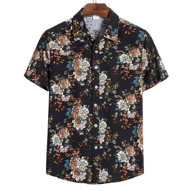 2021 Moške Majice Kratek Rokav Natisnjeni Priložnostne Bluzo Hawaiian Majica Moški Vrhovi Poletje Geometrijske Plus Velikost Majice Za Človeka