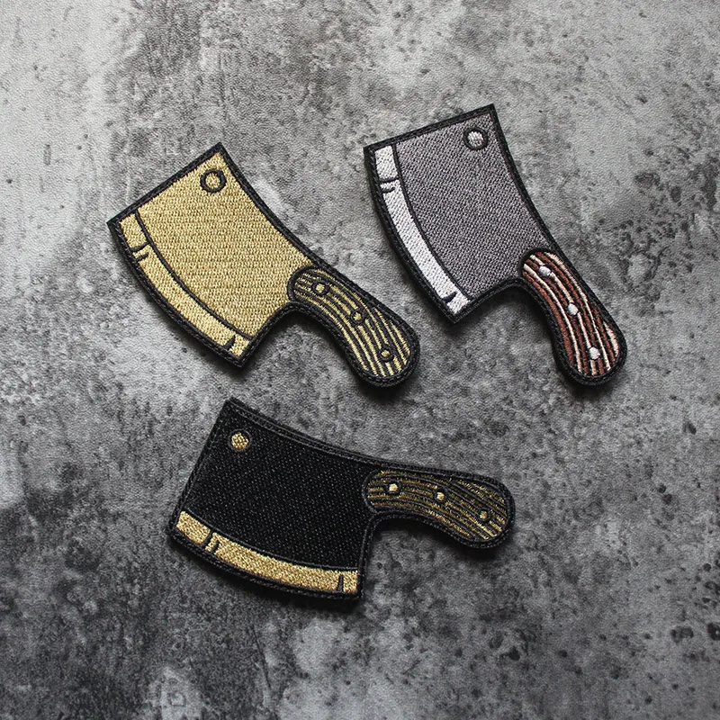 Polno Vezenje Q Različica Velcro Taktično Mini Kuhinjski Nož Značko DIY Obliž Osebnost Ustvarjalne Zapestnica Za Oblačila, Nahrbtnik
