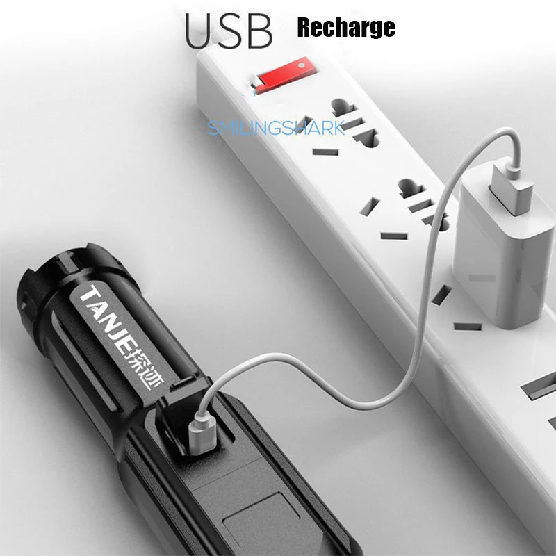 Led Svetilka Mini Zoom Ultra-bright Hard Light USB Polnilne Prenosna Nočna Lučka Doma Trajne Zunanji Ribolov Nepremočljiva