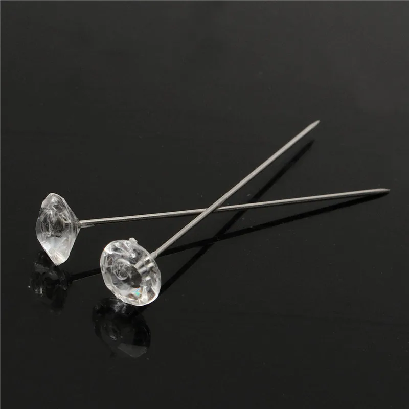 100 kozarcev Diamante Diamond Zatiči Poroko Buttonholes Cvetličarna Šopek Delo corsage Cvet Pin Večplastne Broška Šopek Stick