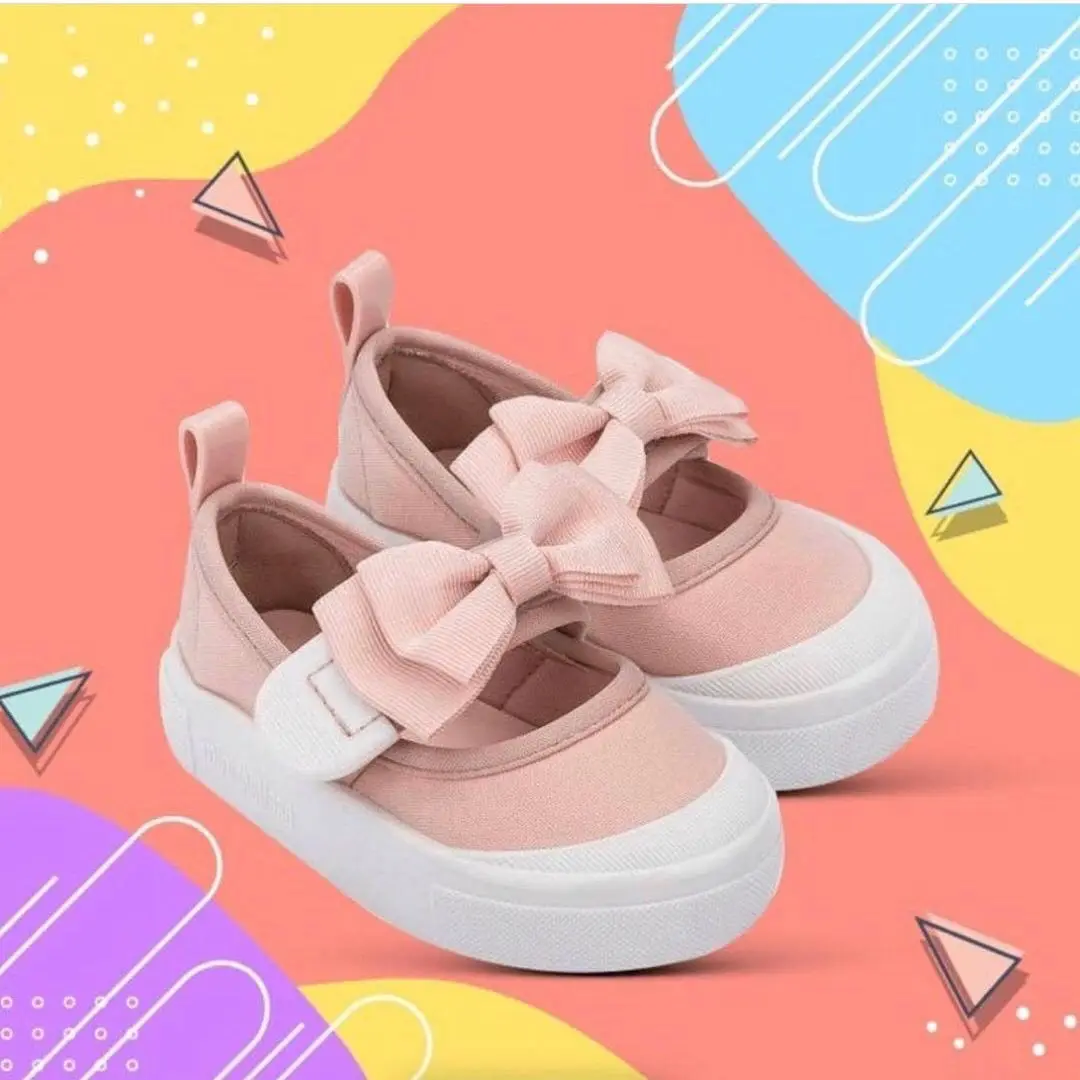 2021 Nov Slog otroška Obutev Mini Melissa Princesa Lok Čevlji Dekleta modni Platno čevlji Zavezat Otroci fant Priložnostne čevlji