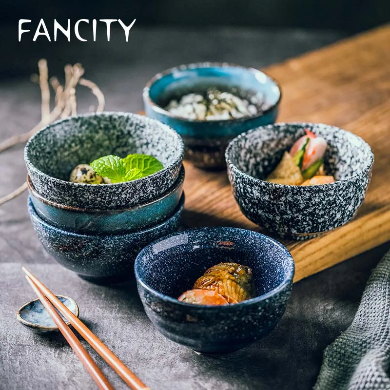 FANCITY Visoke vrednosti Japonski riž sklede, keramične sklede, ustvarjalni dom restavracija namizna posoda in plošča serije, majhni skledo za ea