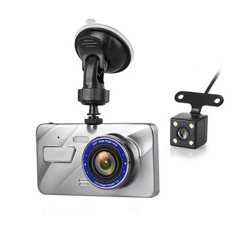 Dash Cam Avto DVR Kamera 4 inch Full HD 1080P Pogon Video Snemalnik Registrator Auto nadzorni Plošči Dvojno Dashcam Black Dvr Polje 2021