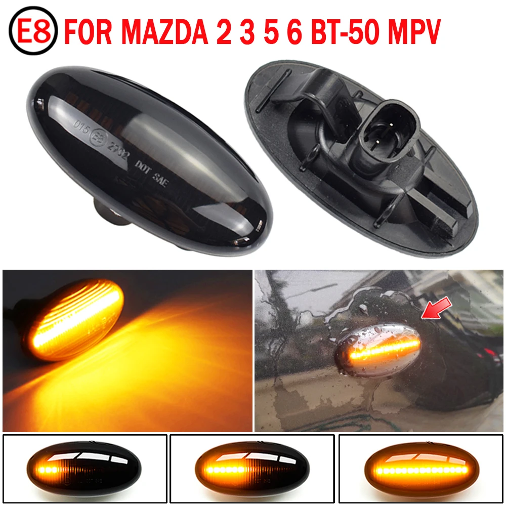 2pcs Dynamic LED Strani Marker Svetlobni Signal Blinker Za Mazda 3 (BL) za obdobje 2009-2013 Zaporedno Obrnite Signalna Lučka