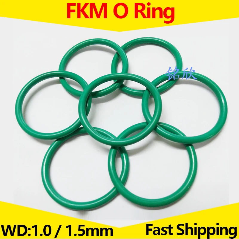 FKM O Ring Pečat Olje Viton Tesnilne Podložke Fluorous Gume Tesnila WD 1,0 mm in 1,5 mm Sedež Obroč OD 3 mm-85mm