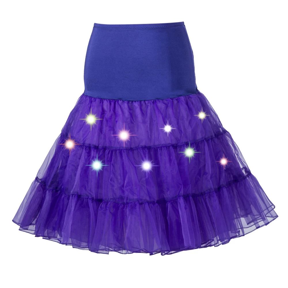 LED Tutu Krilo Swing Rockabilly Petticoat Underskirt Crinoline Puhasto Pettiskirt za Poroko Retro Vintage Til Krilo