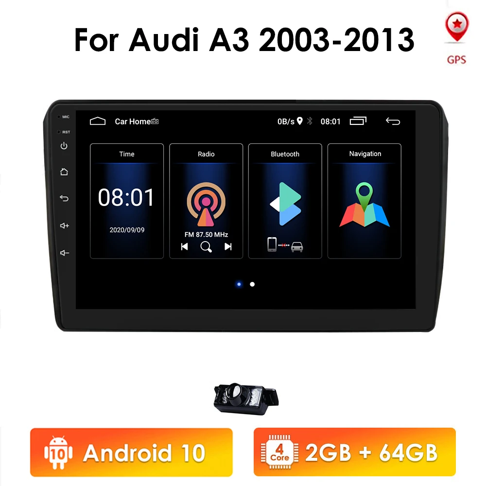 4G Android Avto Radio Multimedijski Predvajalnik Videa Za Audi A3 2003 2004 2005 2006 2006 2007 2008 2009 2010 - 2013 Navigacija GPS 2din