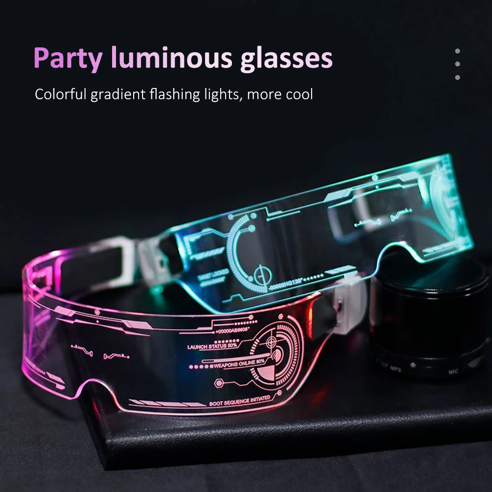 Barvite Spremembe EL Žice Svetlobna Očala LED sveti Vizir Očala Za Rave Kostum Neon DJ Božično zabavo Halloween