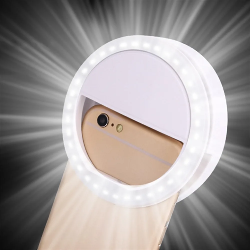 LED Ring Flash Univerzalno Selfie lahki Prenosni Mobilni Telefon 36 LED Selfie Lučka Svetlobni Obroč, Sponke Za iPhone 8 7 6 Plus Samsung