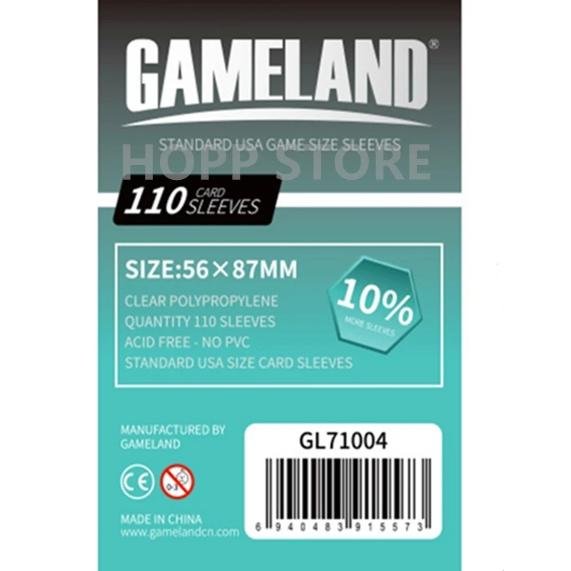 110 Rokavi družabne Igre 71004(56x87mm) GAMELAND Igra s kartami za Rokav Zaščitnik zaščitna jasno kartice rokavi