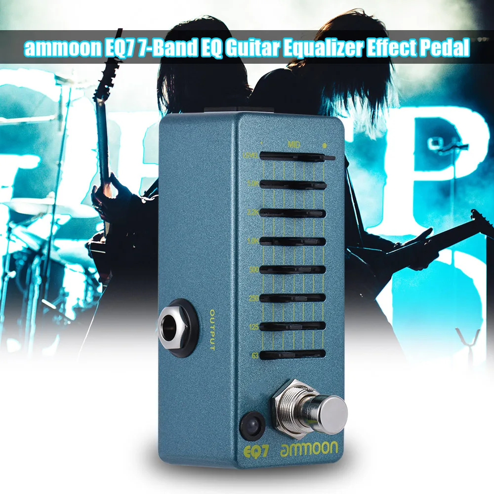 Ammoon EQ7 Kitara Pedal Mini Izenačevalnik Kitara Učinek Pedal 7-Band EQ Električna Kitara Pedal True Bypass učinki Aluminij Zlitine