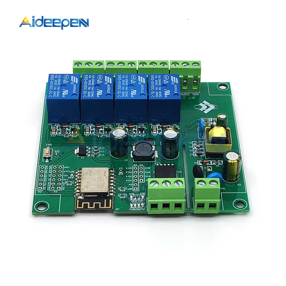 AC 90-250V/DC 7-30V/5V Napajanje ESP8266 ESP-12F WiFi Programabilni Razvoj Modul 4 Kanalni Relejni Odbor za IS Arduino