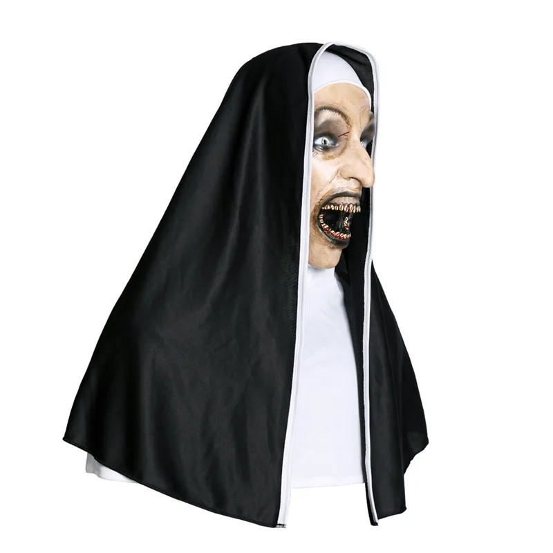 Nuna Grozljive Maske, Cosplay Valak Strašno Latex Maske s Headscarf Halloween Kostum Duha