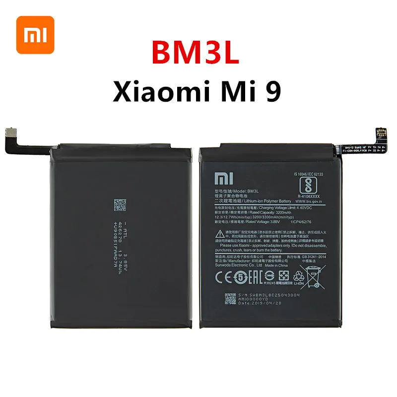 XIAOMI Originalni BM3L 3300mAh Baterija Za Xiaomi 9 Mi9 M9 Mi 9 BM3L Visoke Kakovosti Telefon Zamenjava Baterije +Orodja