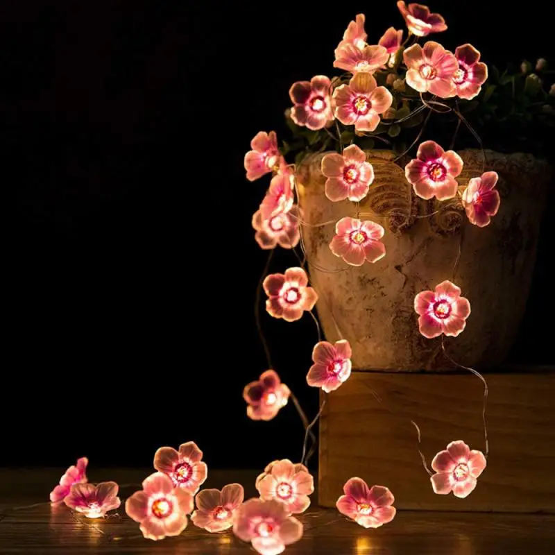 2m Češnjev Cvet Cvet Garland baterijsko Napajanje LED Niz Vila Luči Cvetje Za uporabo v Zaprtih prostorih/na prostem Poroka Božični Okraski