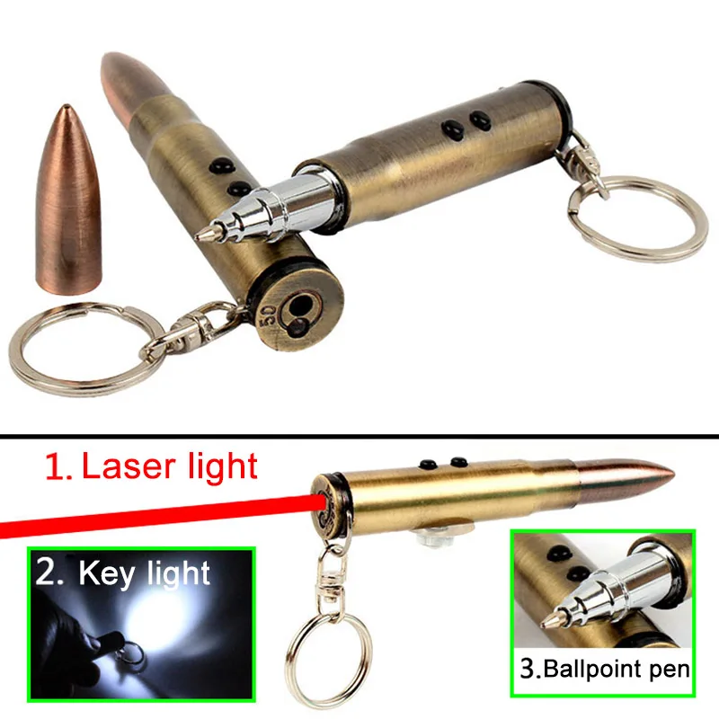 4 v 1 Večnamenske na Prostem Self-defense Svetilka Bullet Oblikovan Pero Preživetje EOS Laser+Luči+Kladivo+Kemični samoobrambe PU